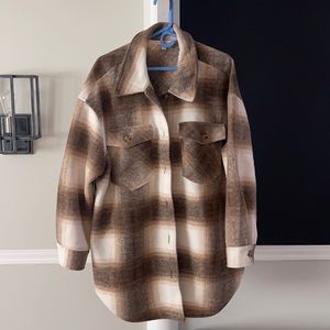 Brown and cream shacket